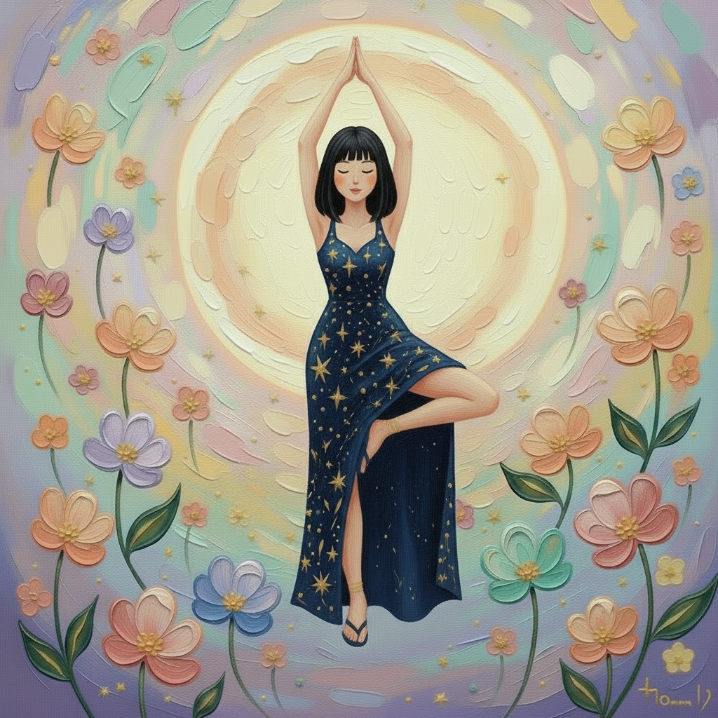 Yoga Pose with Casual Sandals